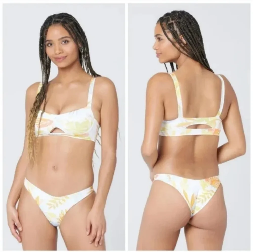 L*Space Flora Top Summer Tropics Cabana Bottoms Tropical Print Bikini Set